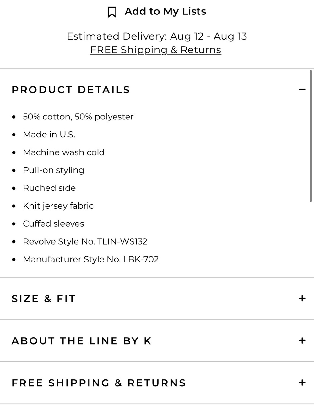 NEW WITH TAG REVOLVE The Line by K Francine T-Shirt in Heather Grey SMALL - Picture 7 of 7